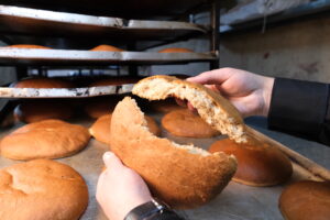 Flat brown bread, traditional bread from Jeddah, Saudi Arabia